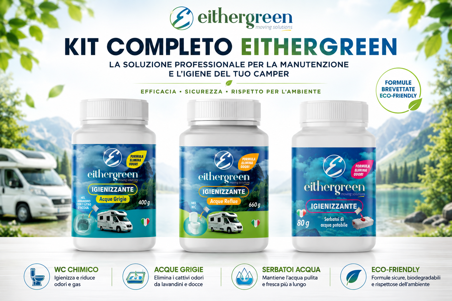 kit completo prodotti eithergreen